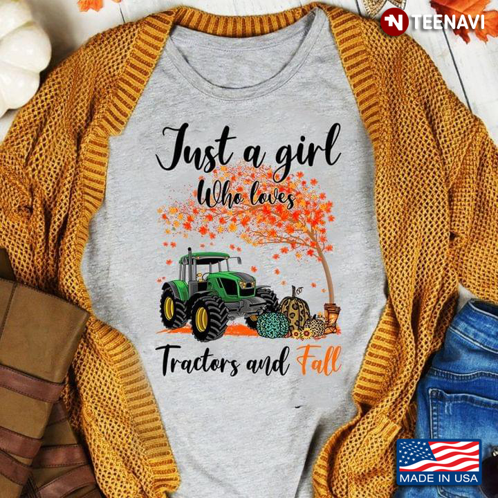 Just A Girl Who Loves Tractor And Fall Leopard for Thanksgiving