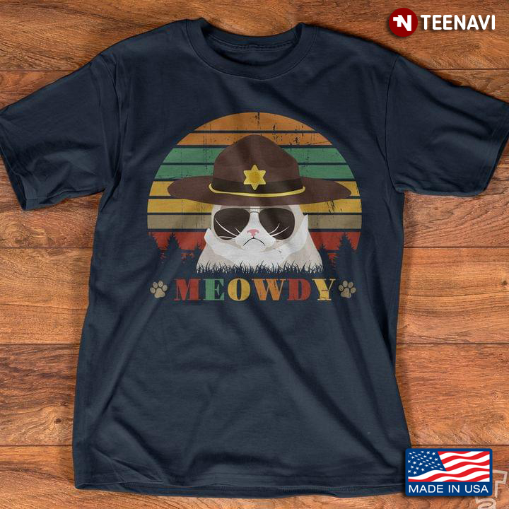 Vintage Meowdy Howdy Pardner Cat for Cat Lover