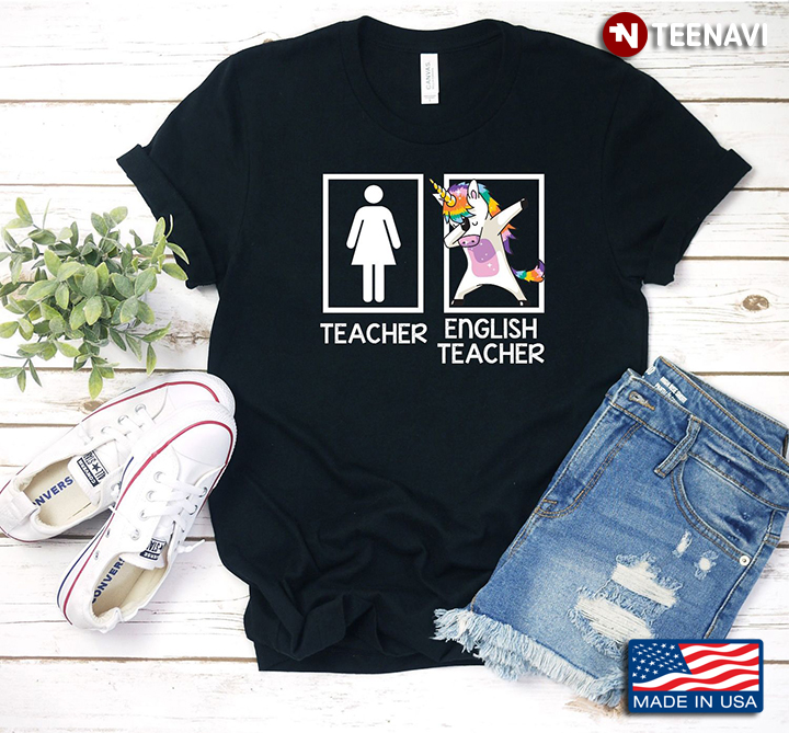 Teacher Unicorn English Teacher Funny Design