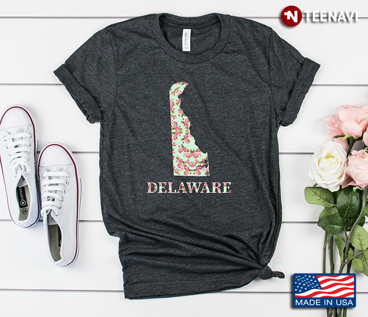 Delaware US State Floral Delaware Map