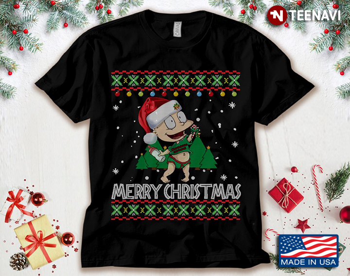Merry Christmas Tommy Pickles With Santa Hat Ugly Christmas