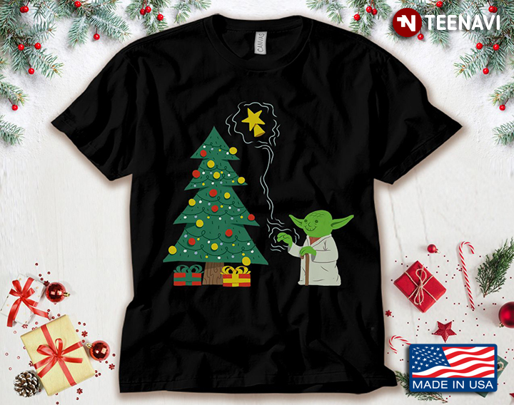 Baby Yoda With Xmas Tree Star Wars for Christmas