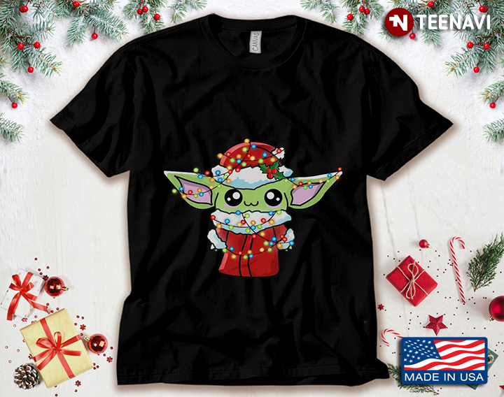 Santa Baby Yoda With Fairy Lights Star Wars for Christmas