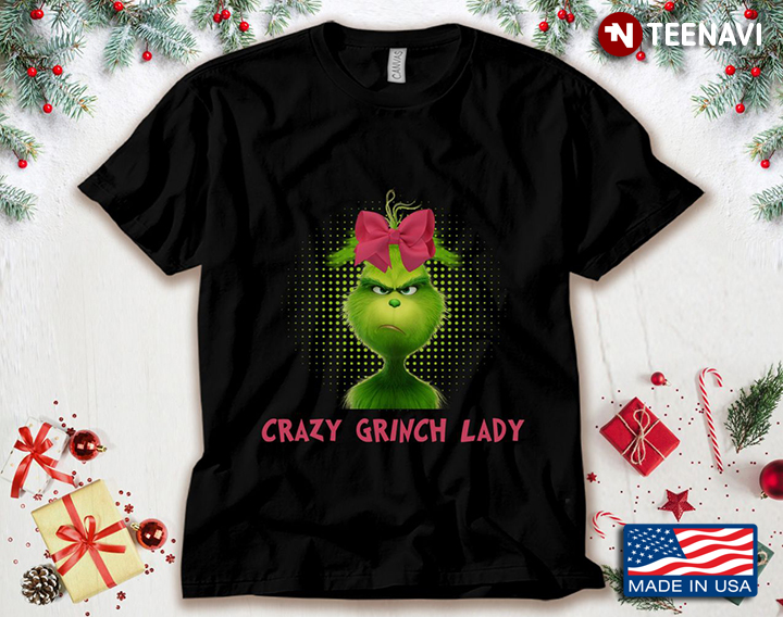 Grinch With Pink Bow Crazy Grinch Lady