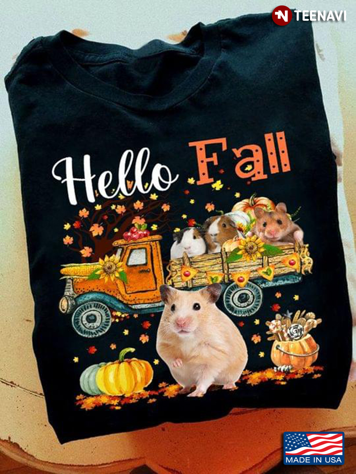 Hello Fall Guinea Pigs With Pumpkins for Thanksgiving