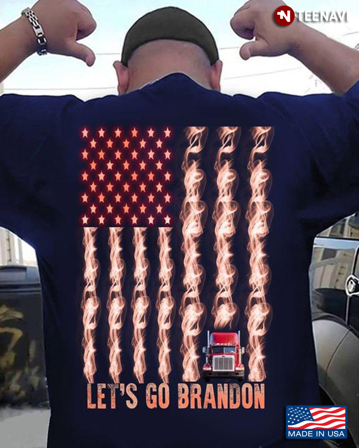 Let's Go Brandon Truck American Flag Anti Biden