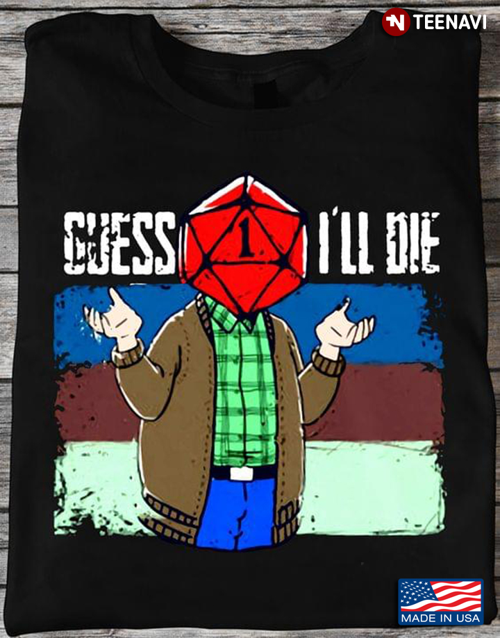 Vintage Guess I'll Die Head Octahedron Dice Dungeons & Dragons