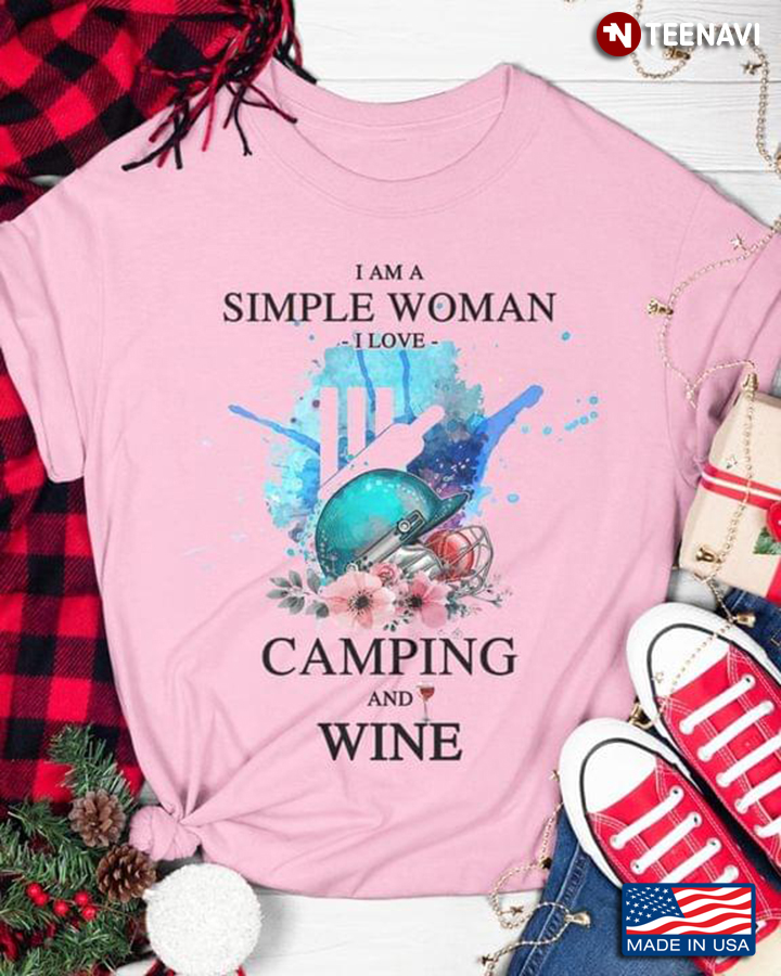 I Am A Simple Woman I Love Cricket Camping And Wine