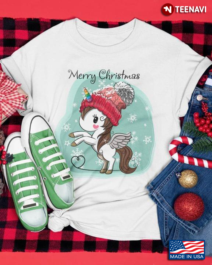 Unicorn Merry Christmas Funny Design