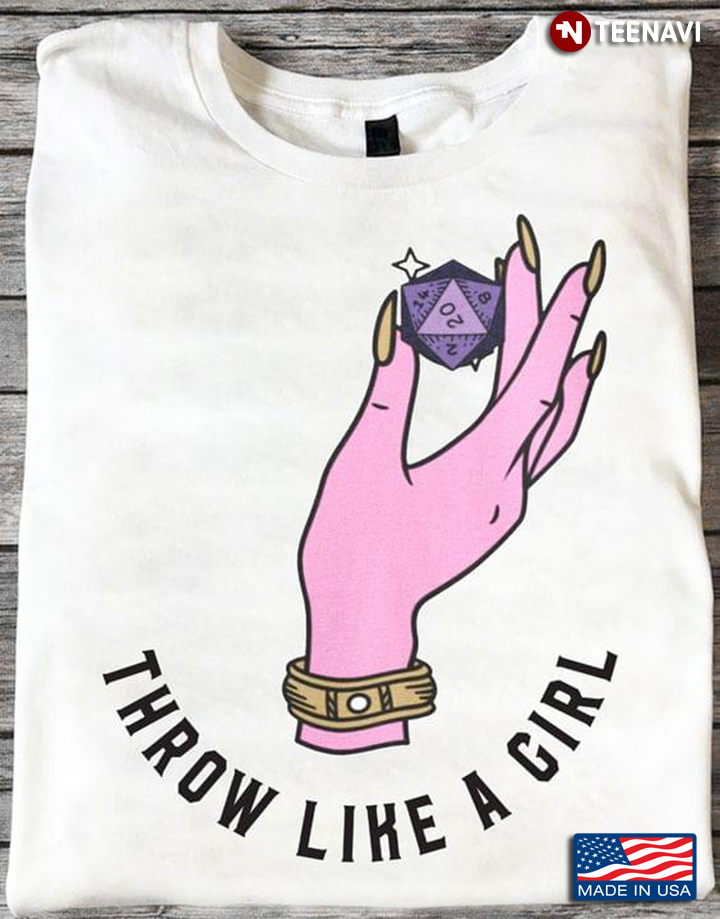Throw Like A Girl D20 Dungeons & Dragons for Game Lover