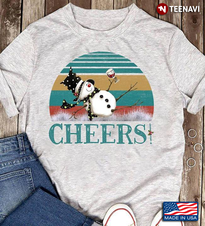 Vintage Cheers Snowman With Wine for Christmas
