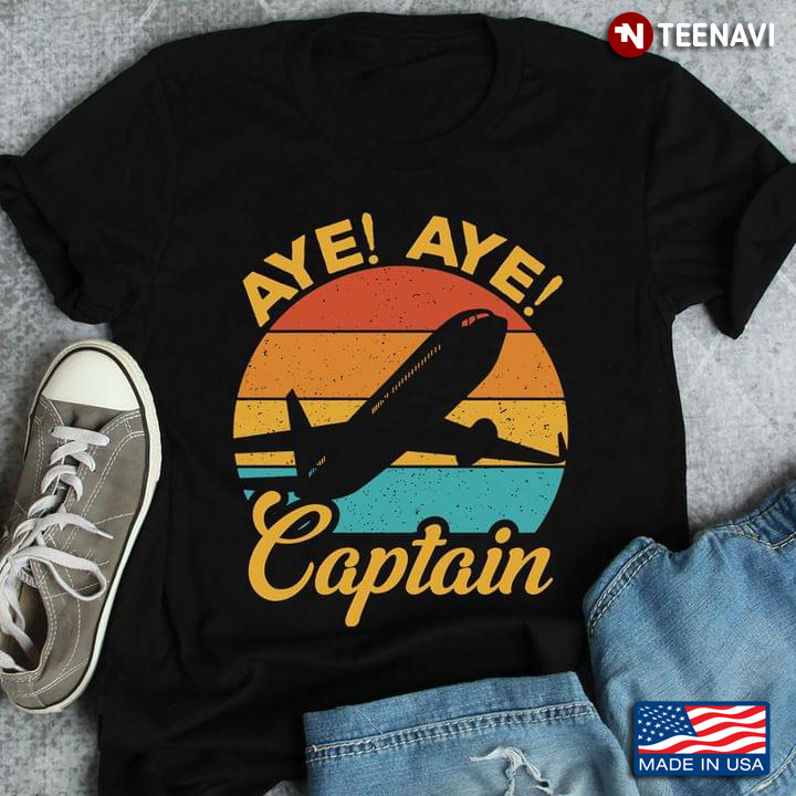 Vintage Aye Aye Captain Airplane Gifts for Pilot