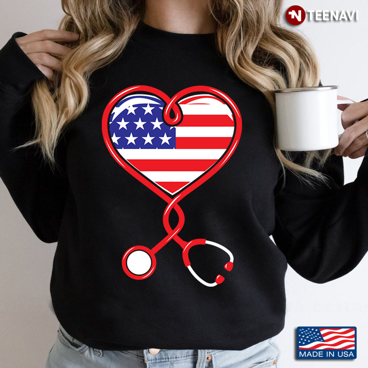 Nurse Stethoscope American Flag Gifts for Nurse