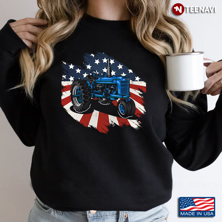 Tractor American Flag Gifts for Farmer