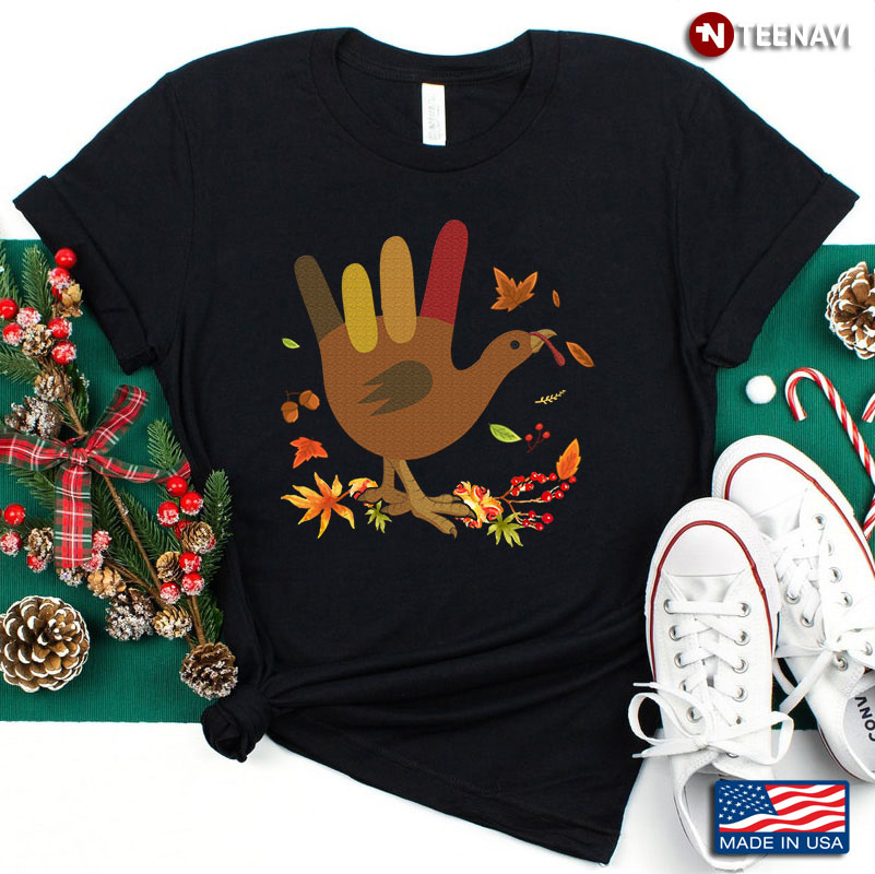 Funny Turkey ASL I Love You American Sign Language for Thanksgiving