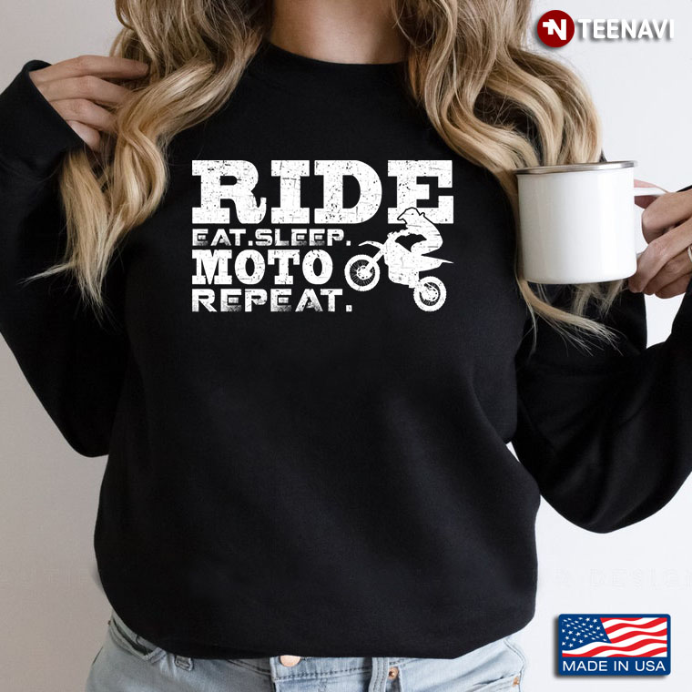 Ride Eat Sleep Moto Repeat for Riding Motorcycle Lover