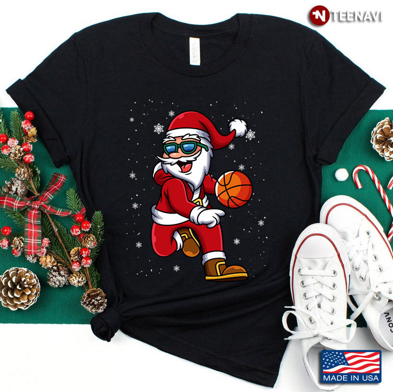 Santa Claus Plays Basketball for Christmas