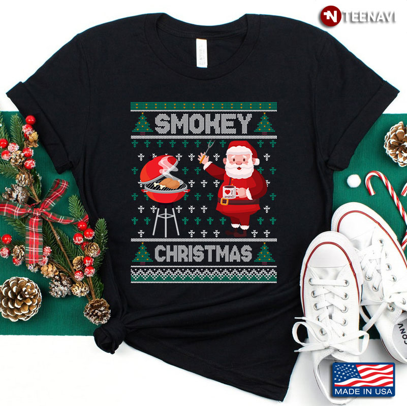 Smokey Christmas Santa Claus Barbecue Ugly Christmas