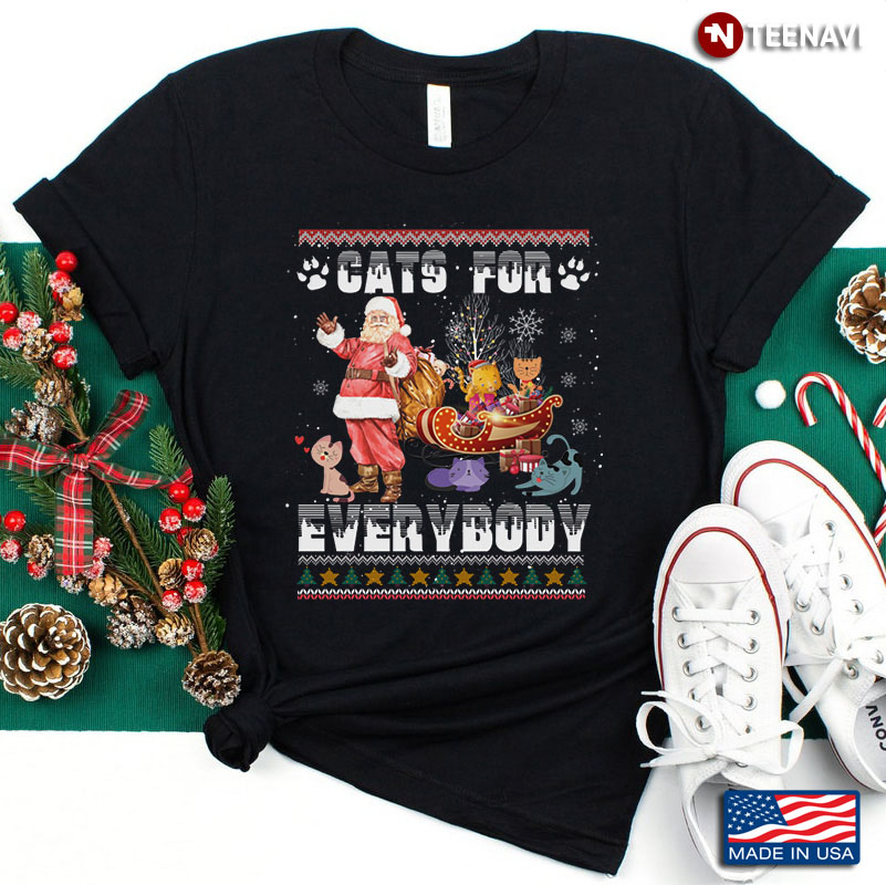 Cats For Everybody Santa Claus And Cats Ugly Christmas for Cat Lover