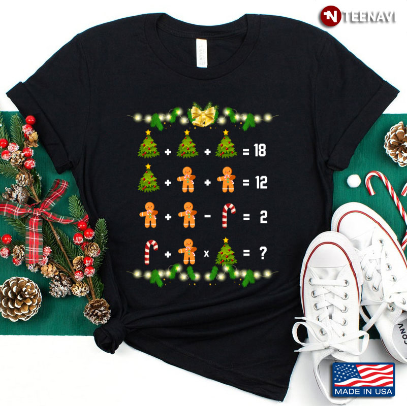 Funny Math Xmas Tree And Gingerbread for Christmas