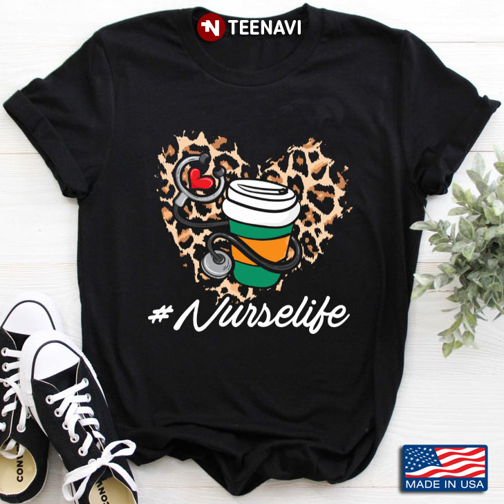 Nurse Life Coffee Stethoscope And Leopard Heart Gifts for Nurse