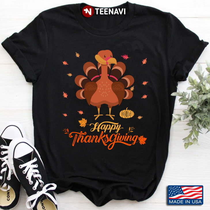 Happy Thanksgiving Funny Turkey And Pumpkin