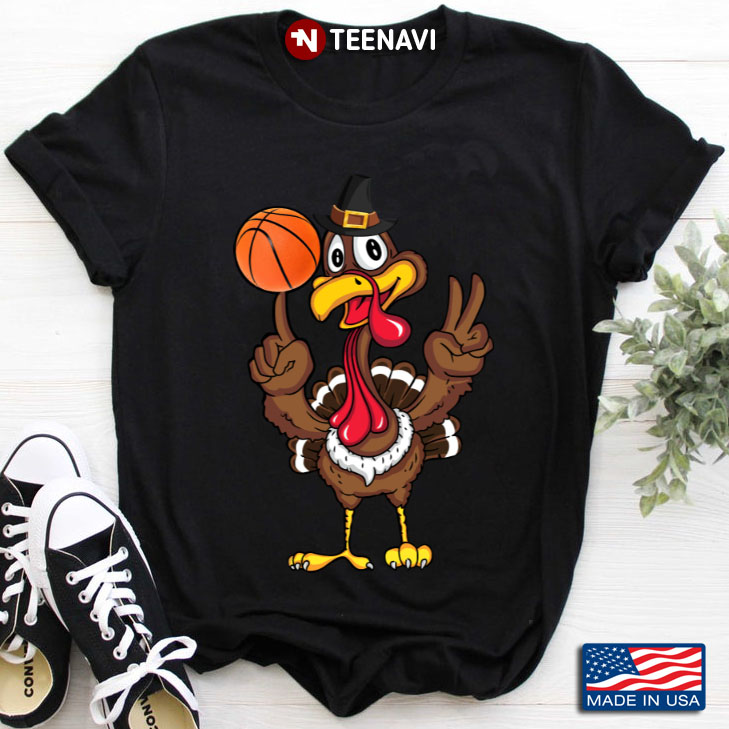 Funny Turkey Plays Basketball for Thanksgiving