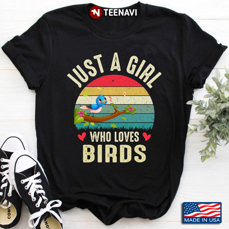 Vintage Just A Girl Who Loves Birds for Bird Lover