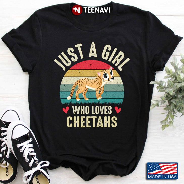 Vintage Just A Girl Who Loves Cheetahs for Animal Lover