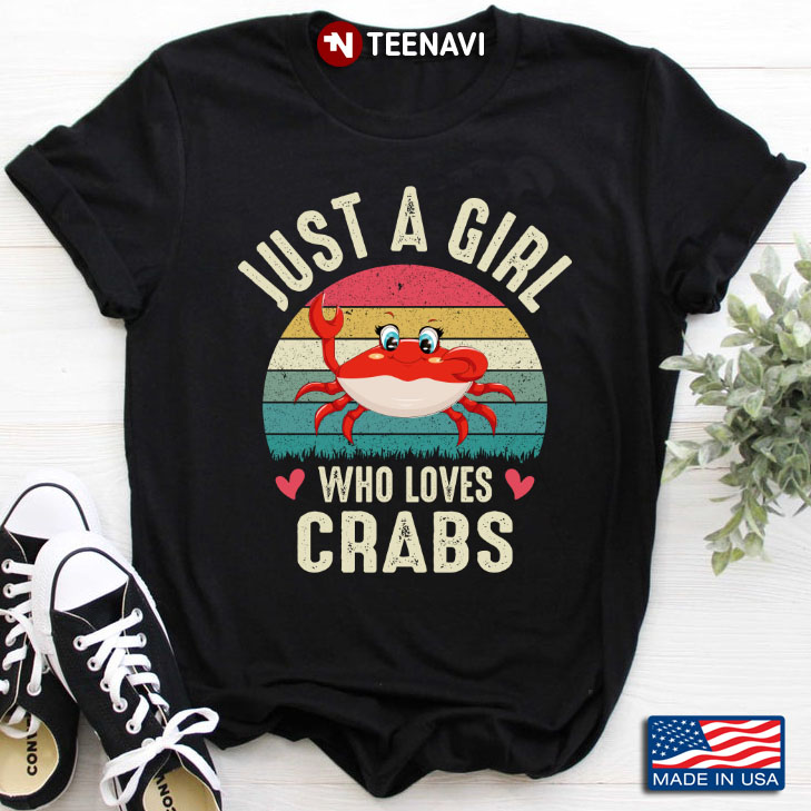 Vintage Just A Girl Who Loves Crabs for Animal Lover
