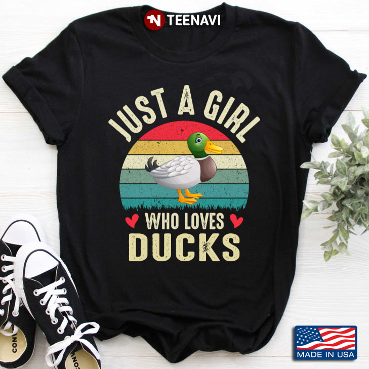 Vintage Just A Girl Who Loves Ducks for Animal Lover