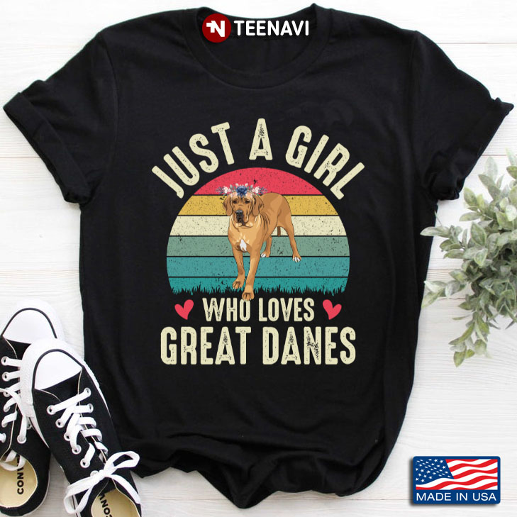 Vintage Just A Girl Who Loves Great Danes for Dog Lover