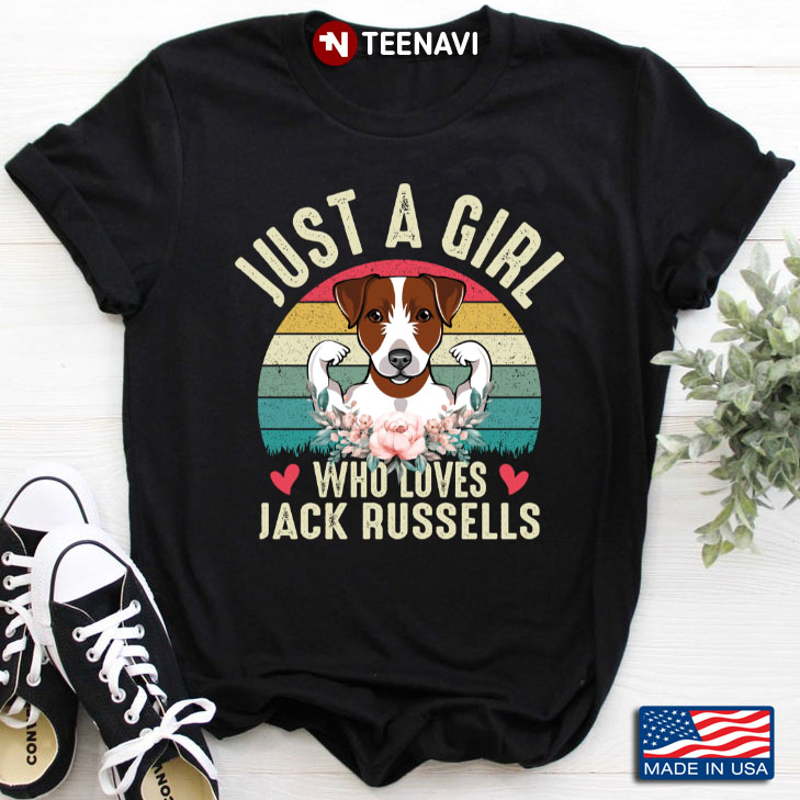 Vintage Just A Girl Who Loves Jack Russells for Dog Lover