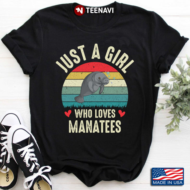 Vintage Just A Girl Who Loves Manatees for Animal Lover