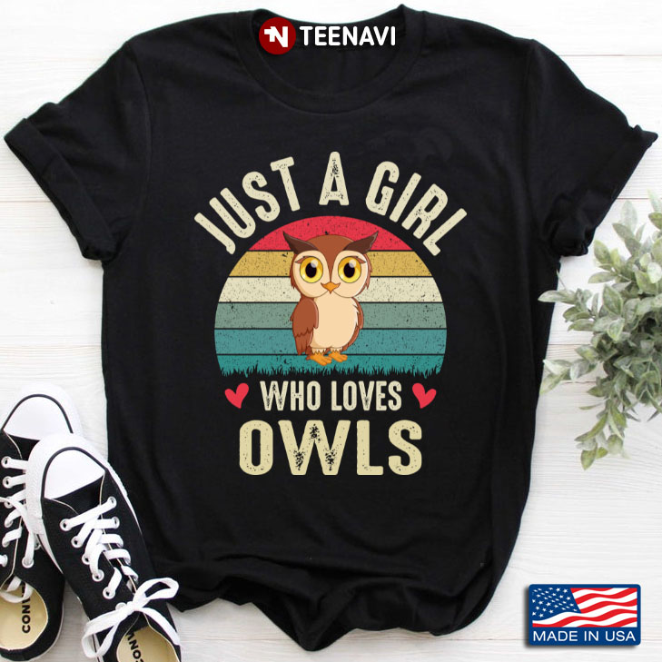 Vintage Just A Girl Who Loves Owls for Bird Lover