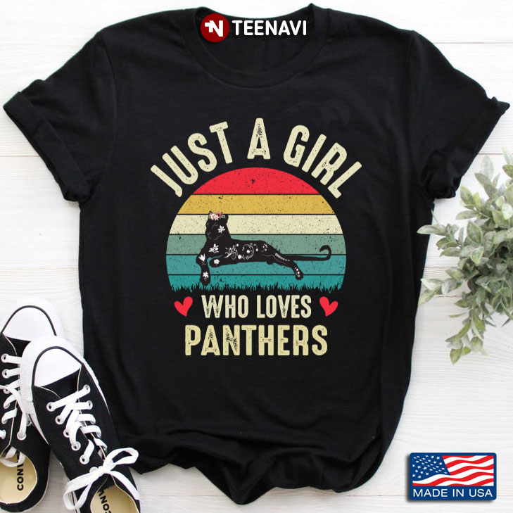 Vintage Just A Girl Who Loves Panthers for Animal Lover