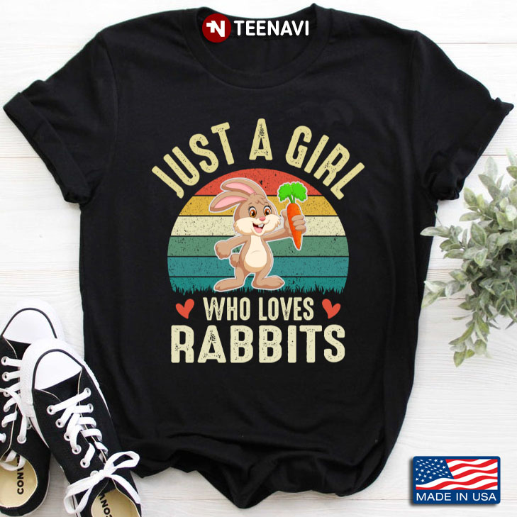 Vintage Just A Girl Who Loves Rabbits for Animal Lover