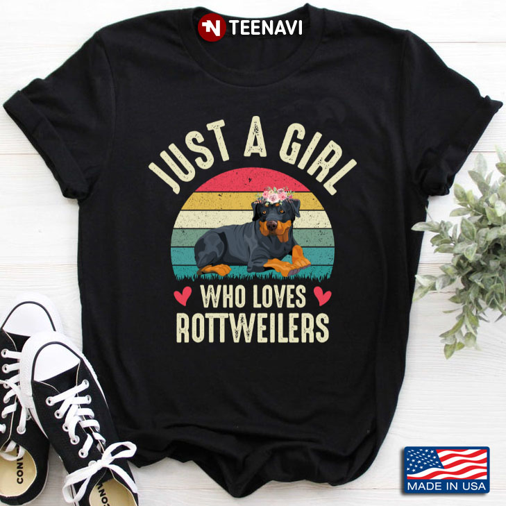 Vintage Just A Girl Who Loves Rottweilers for Dog Lover