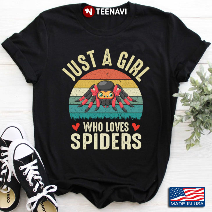 Vintage Just A Girl Who Loves Spiders for Animal Lover