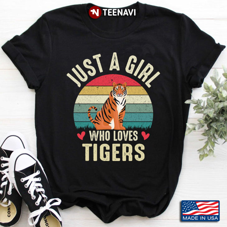 Vintage Just A Girl Who Loves Tigers for Animal Lover