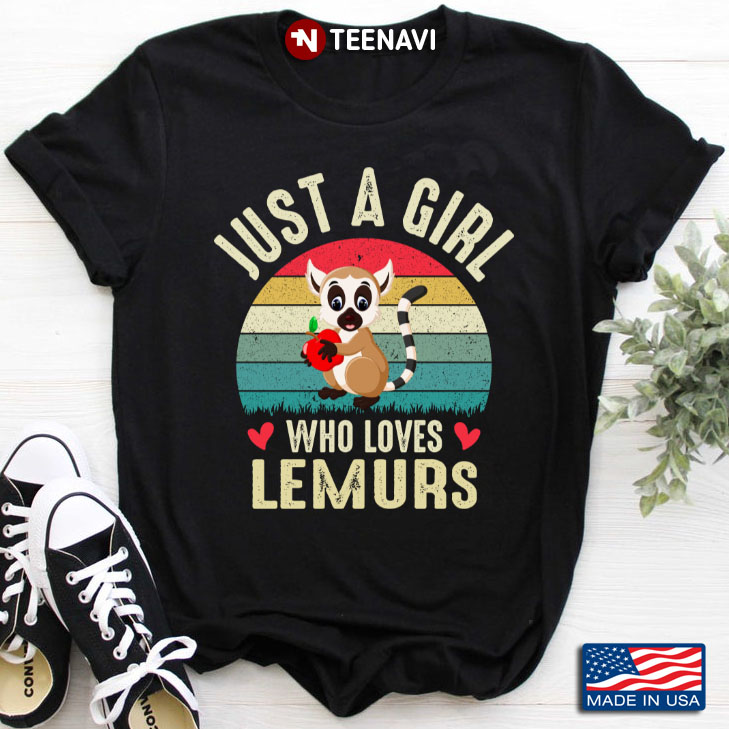 Vintage Just A Girl Who Loves Lemurs for Animal Lover
