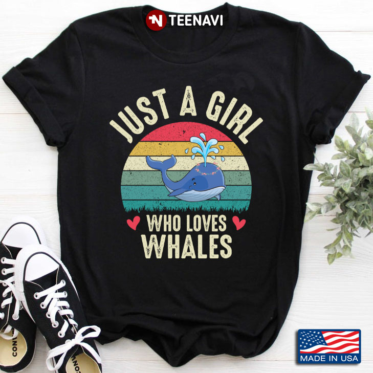 Vintage Just A Girl Who Loves Whales for Animal Lover