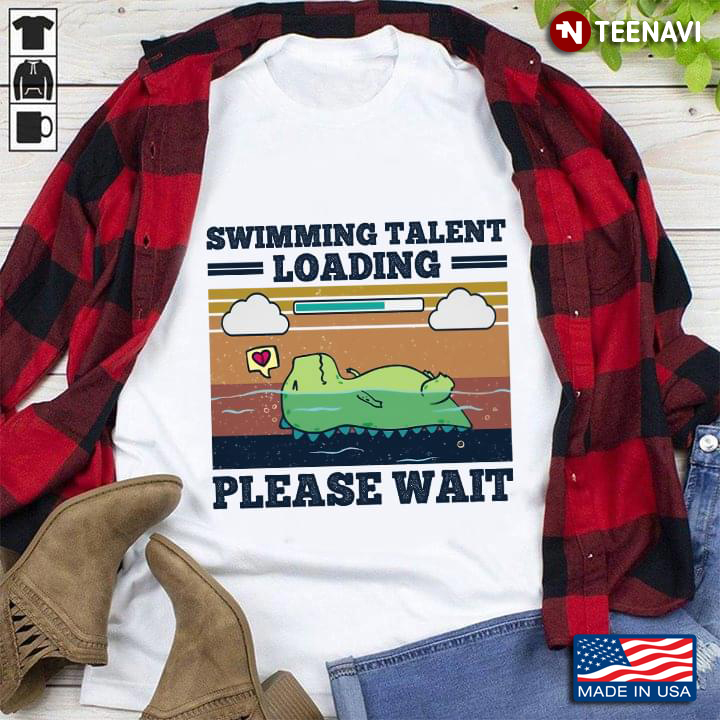 Vintage Dinosaur Swimming Talent Loading Please Wait