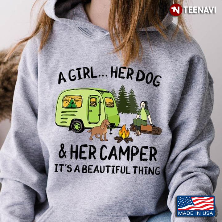 A Girl Her Dog And Her Camper It's A Beautiful Thing