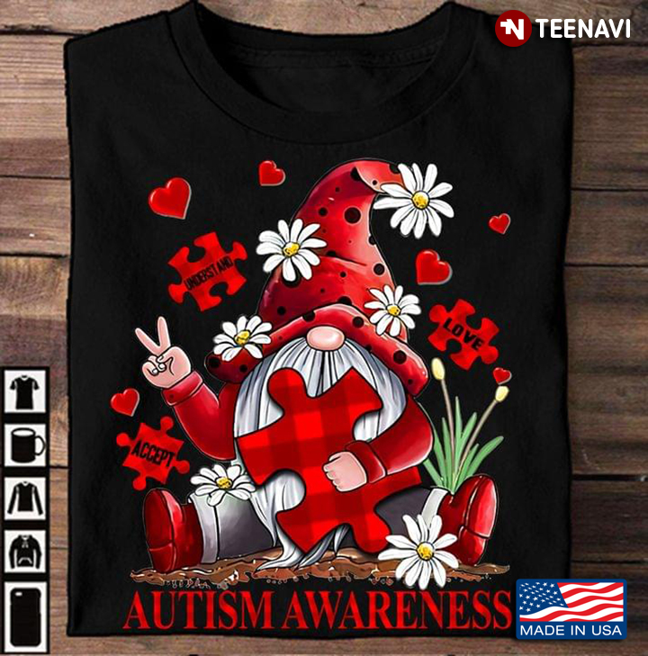 Gnome Autism Awareness Accept Understand Love