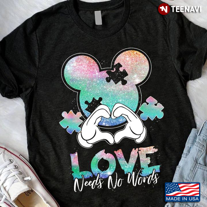 Mickey Mouse Autism Awareness Love Needs No Words