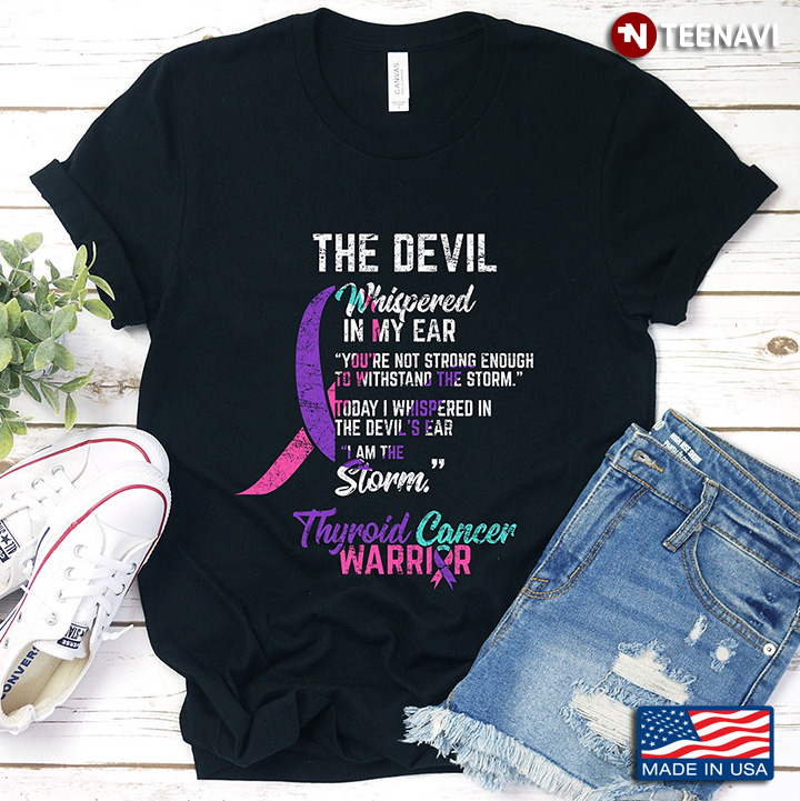 The Devil Thyroid Cancer Awareness Support Ribbon