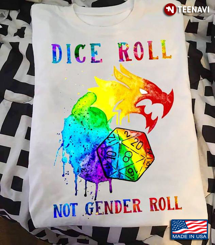 Dice Roll Not Gender Roll Colorful Dragon LGBT
