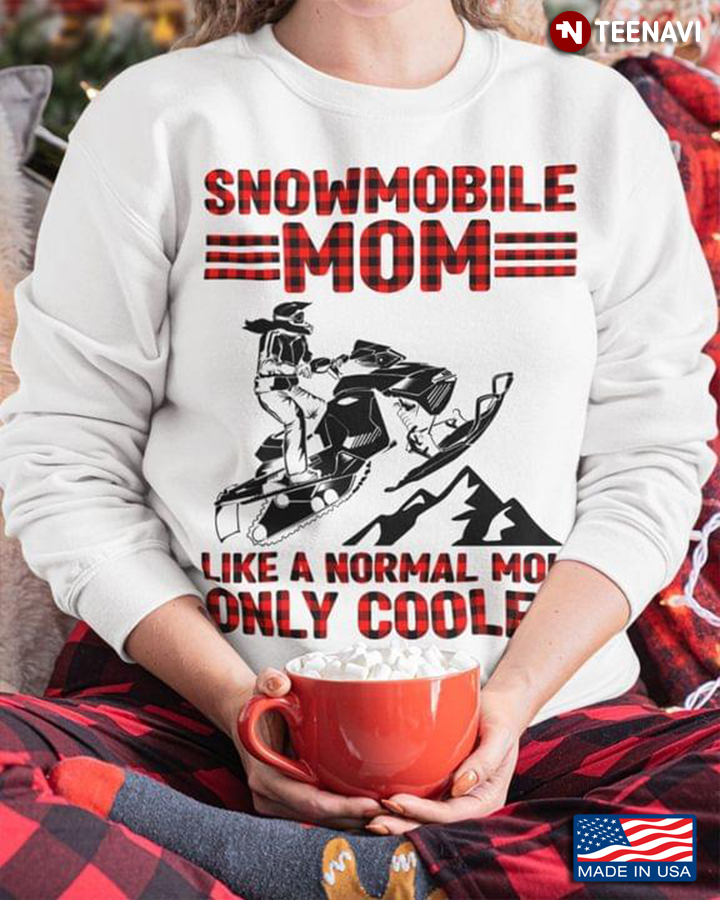 Snowmobile Mom Like A Normal Mom Only Cooler Buffalo Plaid