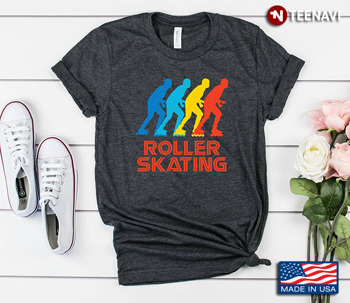 Retro Vintage Rollerskates Silhouette Roller Skating Lover